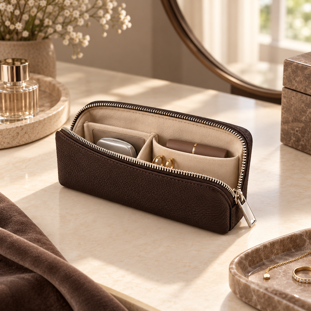 OZELV Accessory Pouch — styled setting