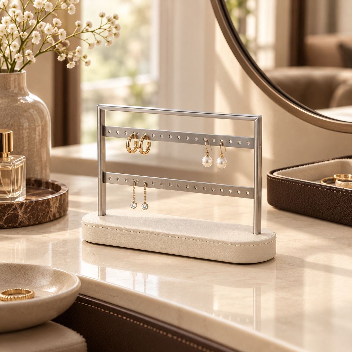 OZELV Earring Stand — styled setting