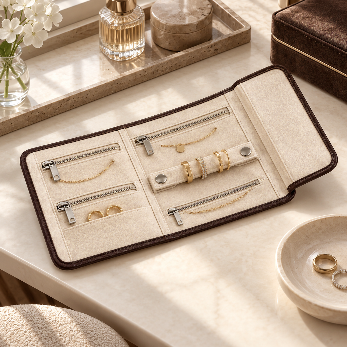 OZELV Jewelry Roll — styled setting